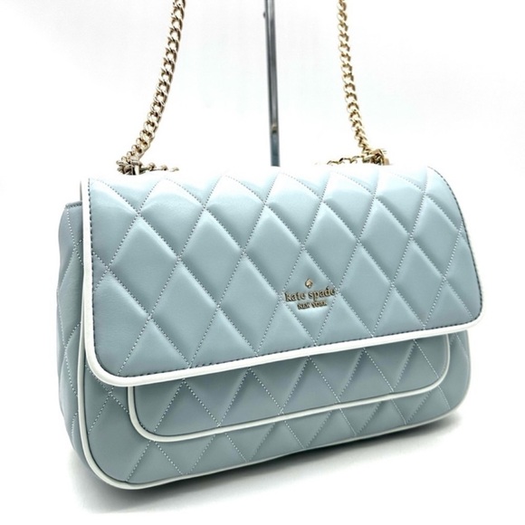 Kate Spade Colorblock Carey Quilted Leather Flap Shoulder Bag Wild Sage (NWT) - Picture 3 of 11